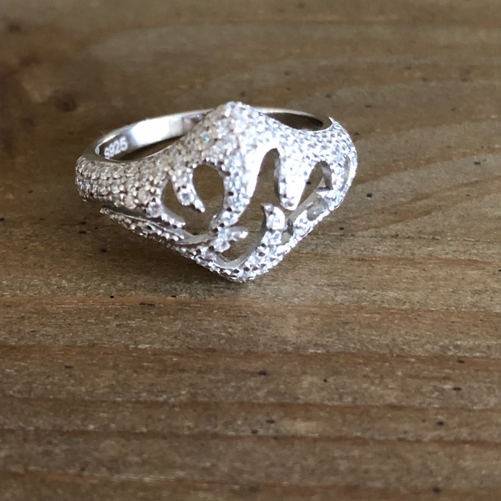 NWOT Sterling silver /clear cz ring